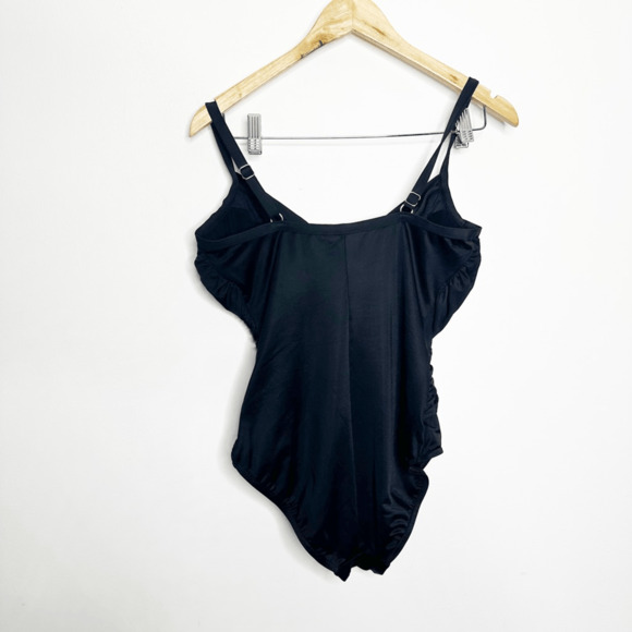 MIRACLESUIT Solid Harper Underwire One Piece Swimsuit BLACK Slimming womens 12 - Picture 4 of 7